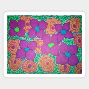 Bold Summer Abstract Flowers Sticker